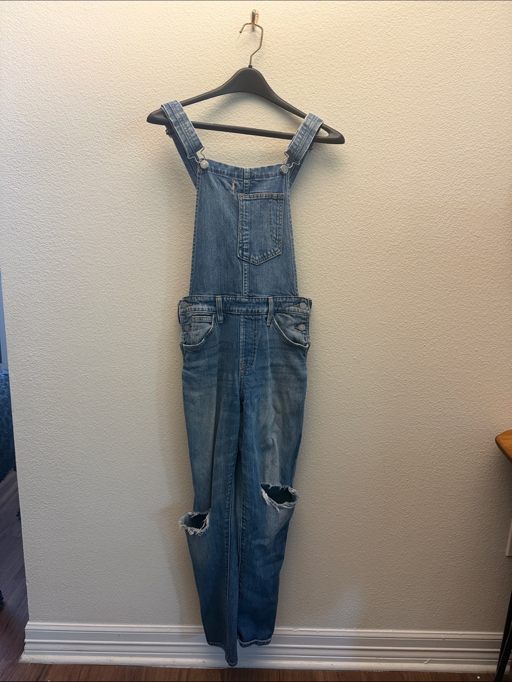 Levi's Light Blue Distressed Denim Women's Overalls